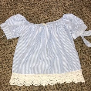 Off the shoulder blouse.